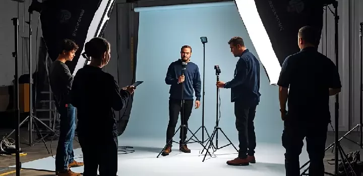 film crew setting up